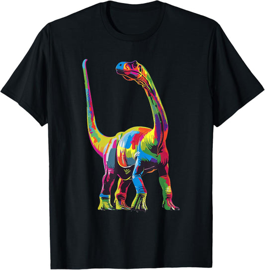 Argentinosaurus Pop Art T-Shirt, Small, Black