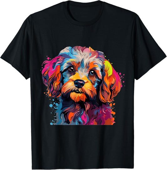 Cavapoo Dog Breed Pet Cute Colorful Pop Art Graphic T-Shirt
