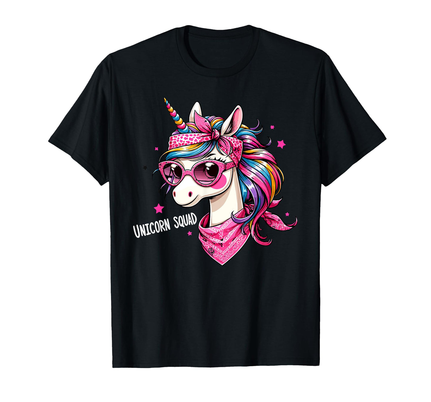Unicorn Squad - Graceful Unicorn with leopard Bandana T-Shirt