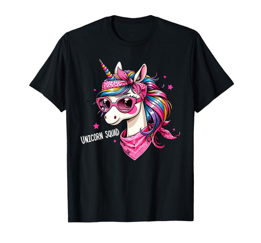 Unicorn Squad - Graceful Unicorn with leopard Bandana T-Shirt