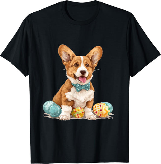 Cardigan Welsh Corgi Dog Breed Happy Easter Men Women Kids T-Shirt