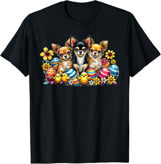 Cute Easter chihuahua Dogs Easter Eggs Baby Chicks Dog T-Shirt