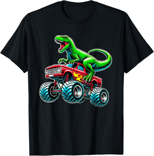 Monster Truck Dinosaur Monster Truck Boy Birthday Party T-Shirt