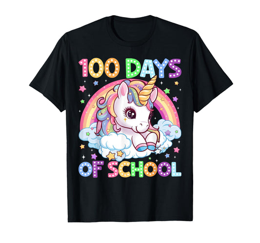 100 Days Of School Unicorn 100th Day Of School Teacher Kids T-Shirt