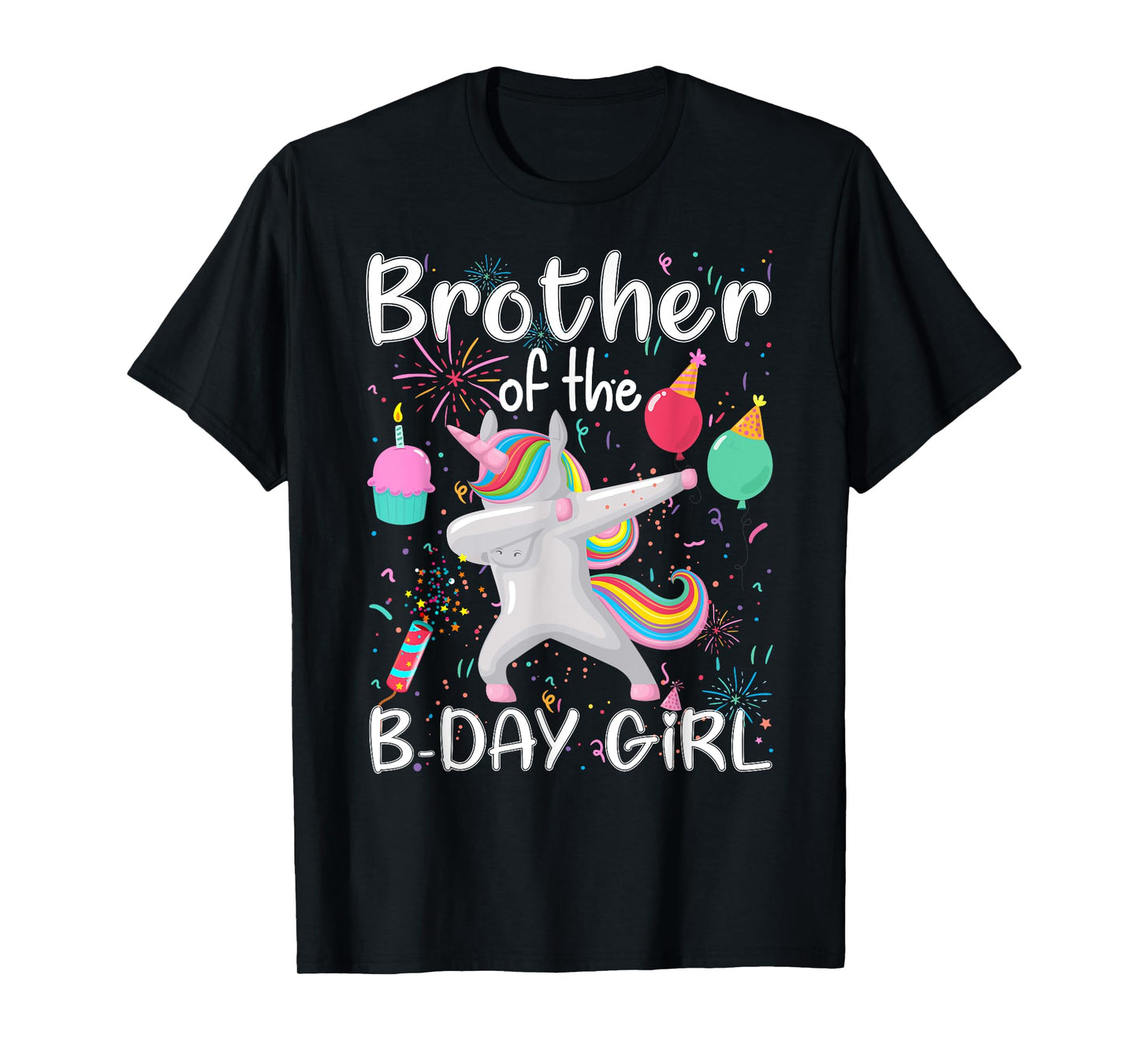 Brother of The Birthday Girl Unicorn Dabbing Party T-Shirt