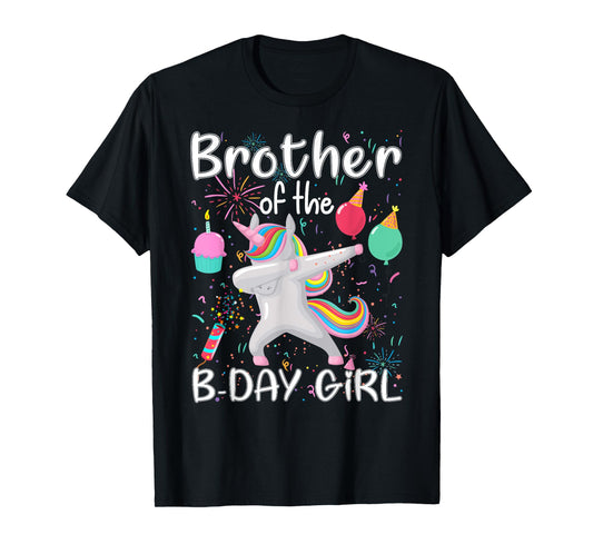 Brother of The Birthday Girl Unicorn Dabbing Party T-Shirt