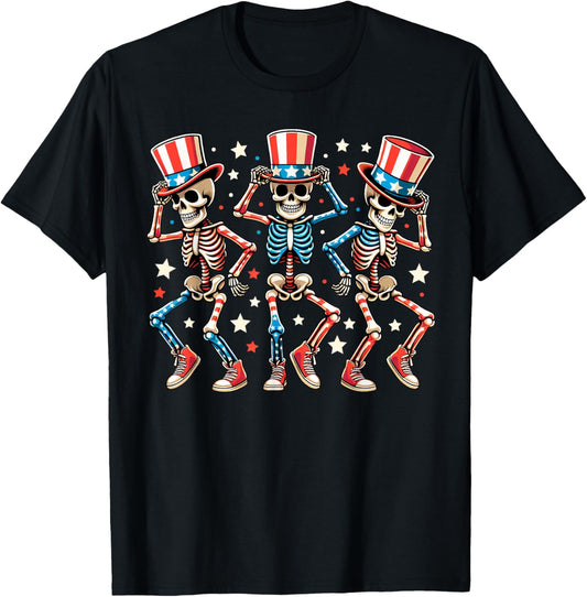 Dancing Skeleton Independence Day 4th Of July For Men Women T-Shirt