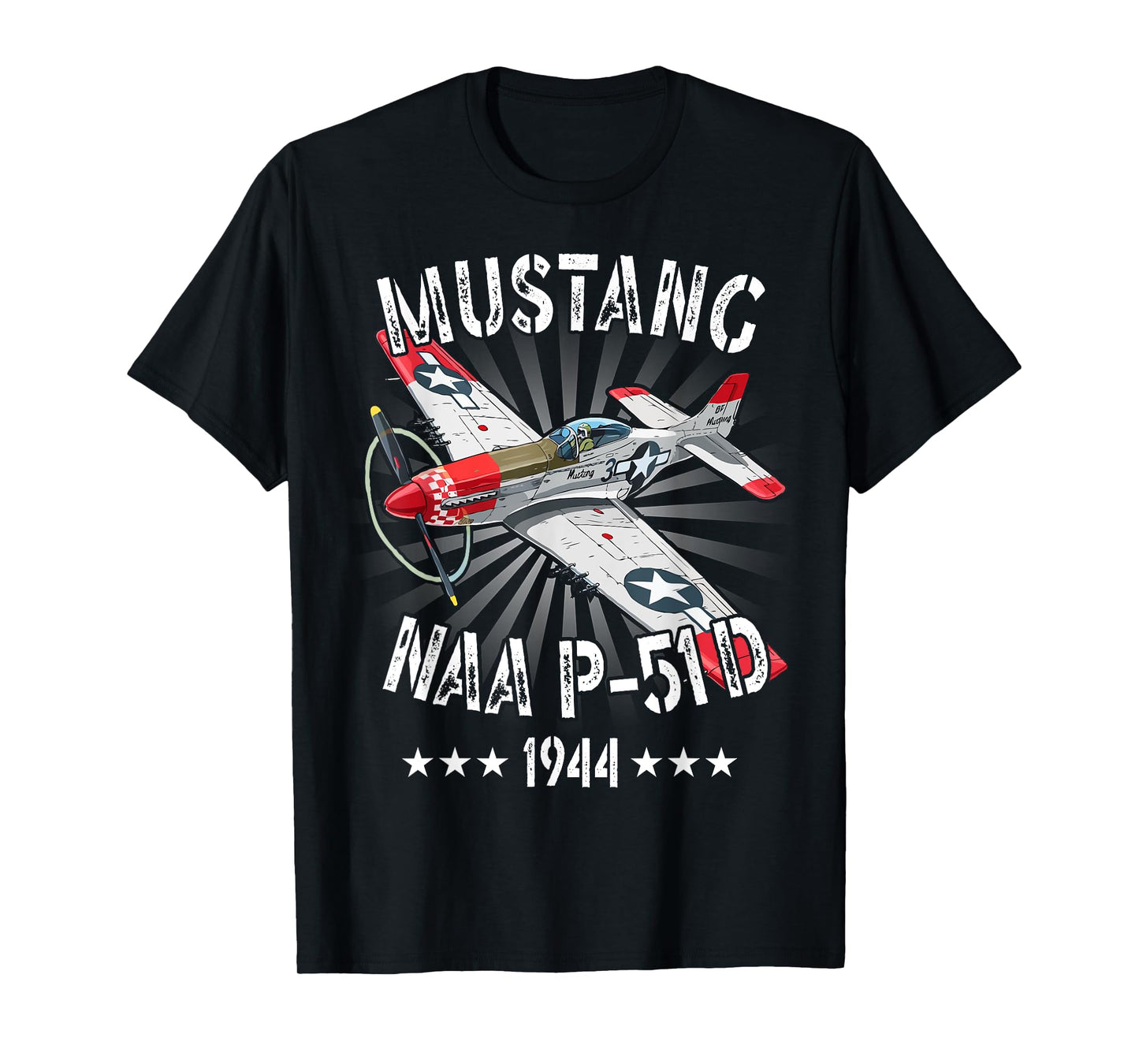 WW2 Planes Warbirds Fighter Aircraft Apparel P-51D Mustang Vintage North American P-51D Fighter Warbirds T-Shirt