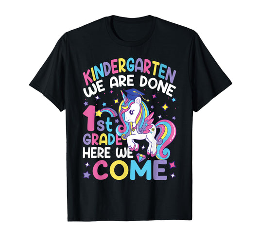 Kindergarten Graduation Cute Unicorn Girls Class Of 2025 T-Shirt