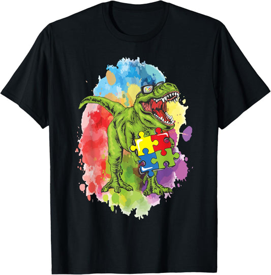 Autism Awareness Dinosaur T-Rex Apparel T-Shirt