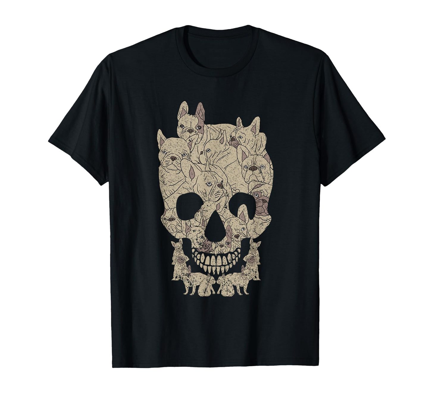 French Bulldog Skull Halloween Skeleton Frenchie Dog Men Women Kids T-Shirt