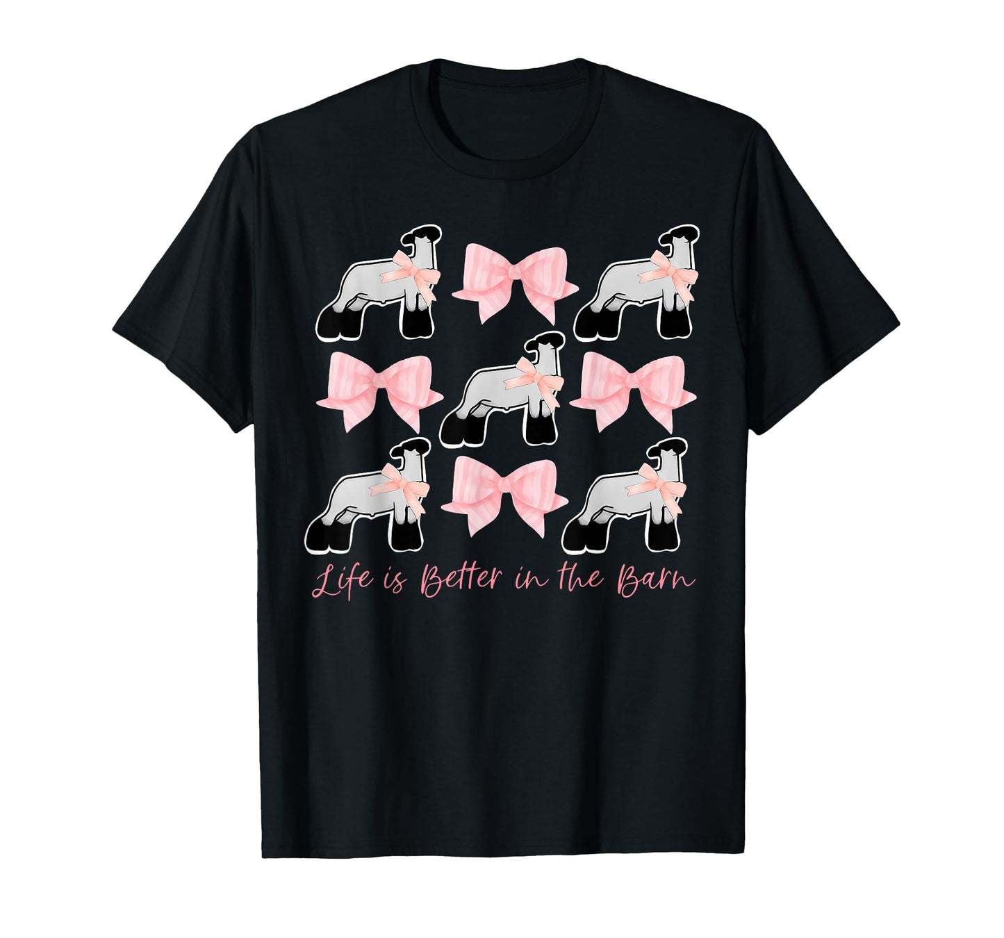 Coquette Bow Show Lamb Breeder Stock Show Mom Livestock T-Shirt