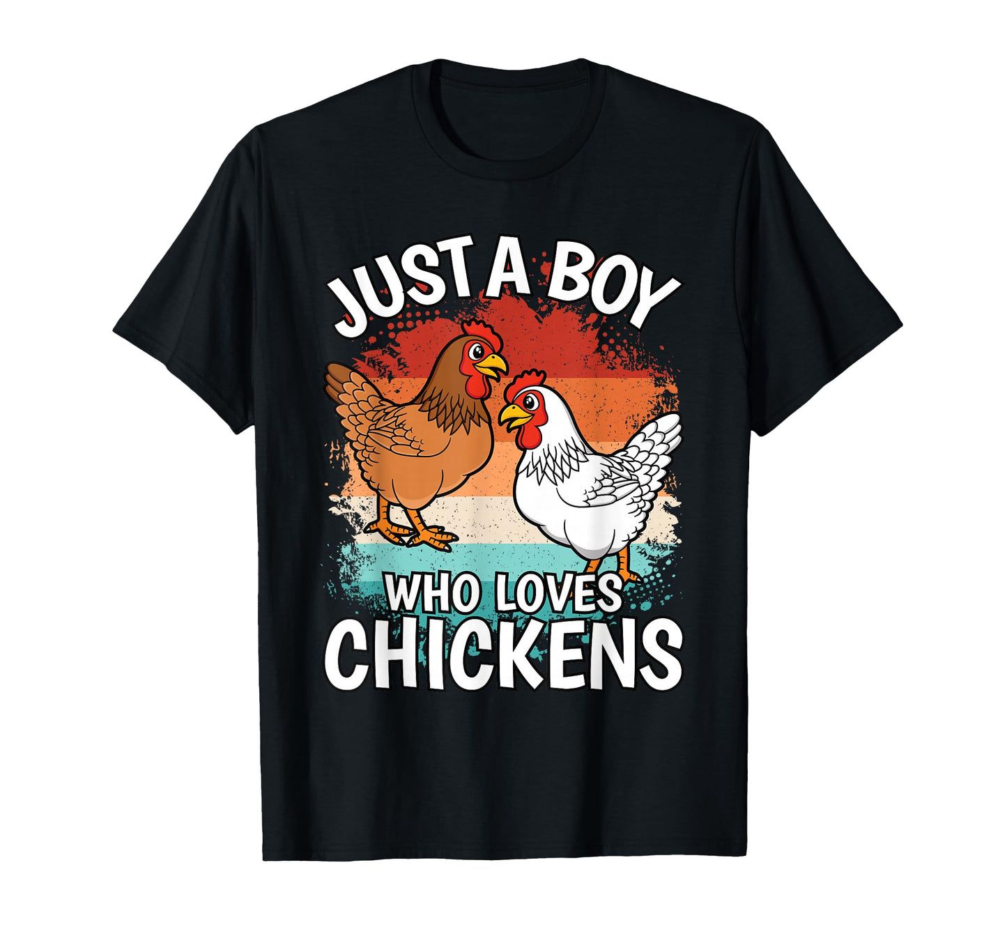 Just A Boy Who Loves Chickens Retro Farmer Farming Boys Kids T-Shirt