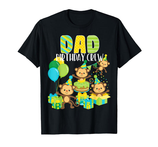 Birthday Monkey Dad Birthday Crew Bday Party Family Matching T-Shirt