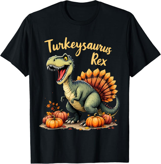 Turkeysaurus Rex Funny Thanksgiving Holiday Tee Boy Girl T-Shirt