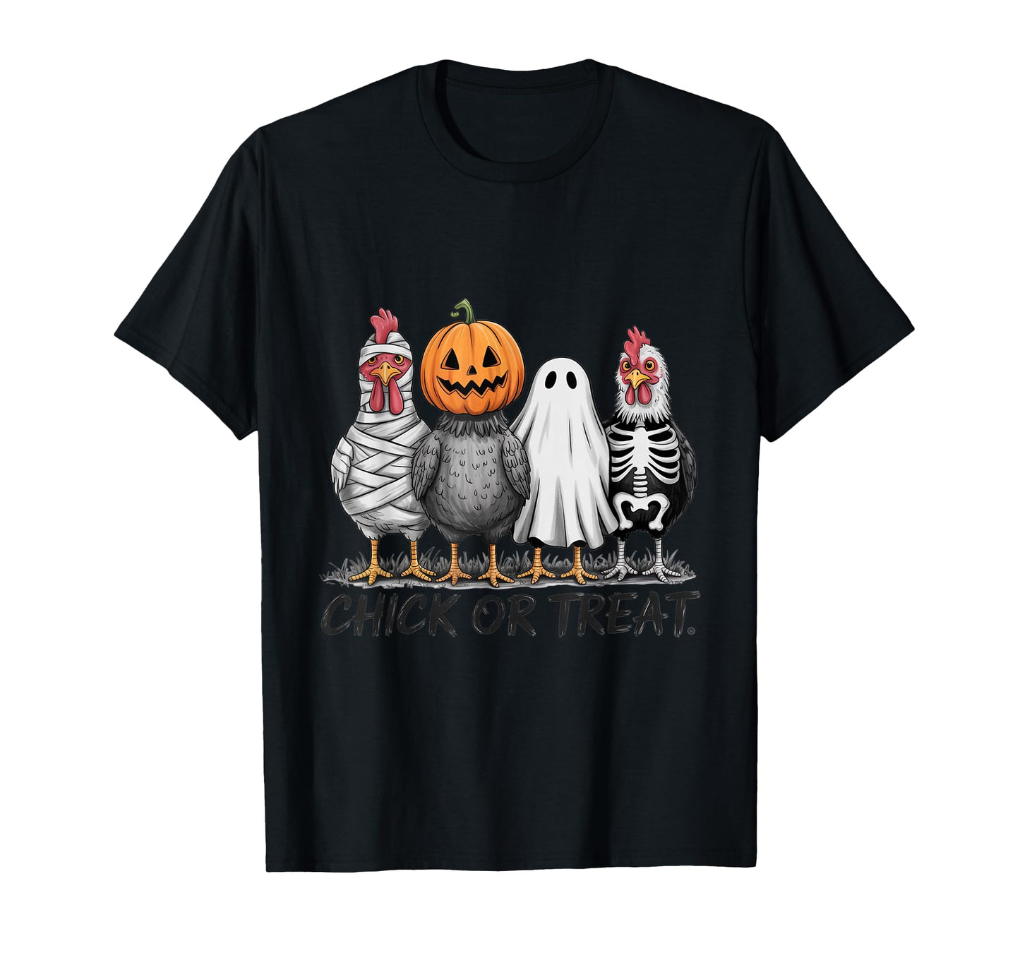 Chick Or Treat Halloween Witch Spooky Chicken Men Women Kid T-Shirt