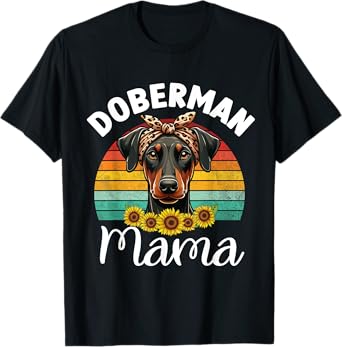 Vintage Doberman Pinscher Mama Retro Dog Lovers Mother's Day T-Shirt
