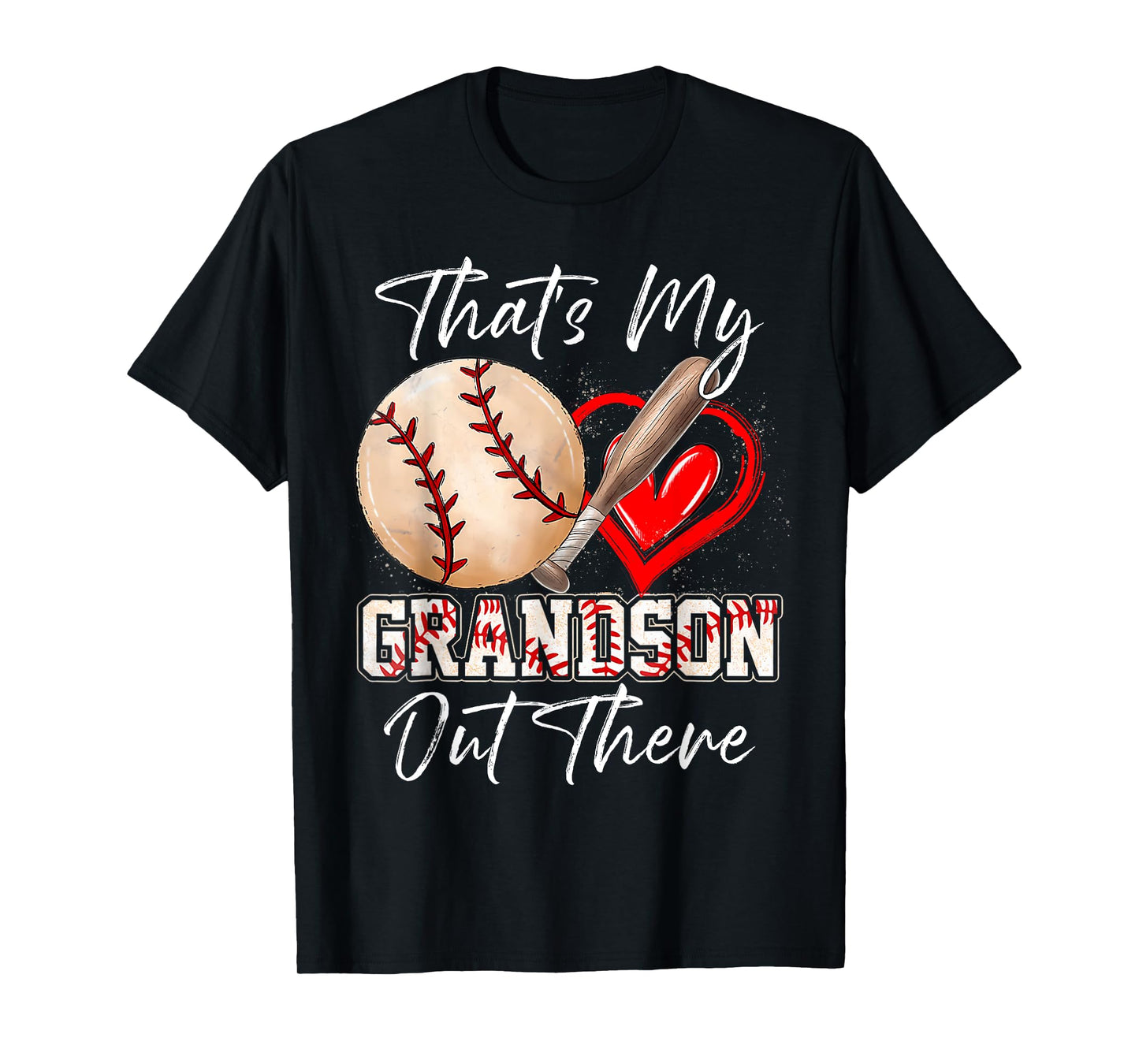 That's My Grandson Out There Funny Baseball Grandma Grandpa T-Shirt