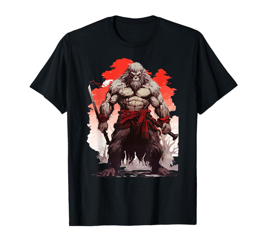Samurai Bigfoot Warrior Japanese Ninja Bigfoot Kawaii T-Shirt