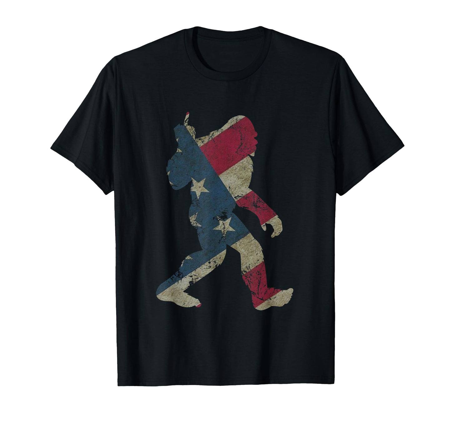 Funny USA Bigfoot Middle Finger for Sasquatch Believers T-Shirt