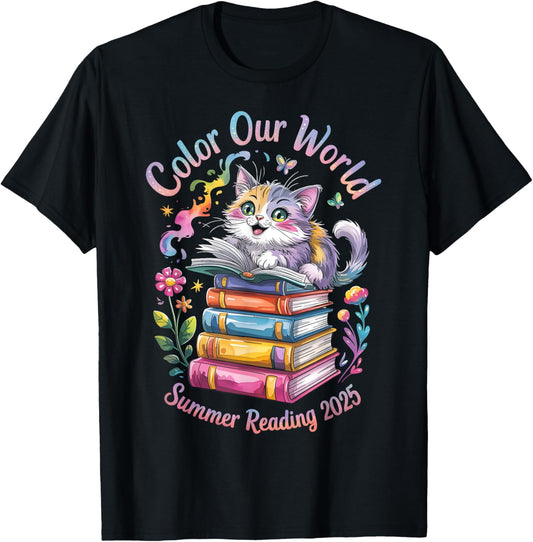 color our world summer reading 2025 cat T-Shirt