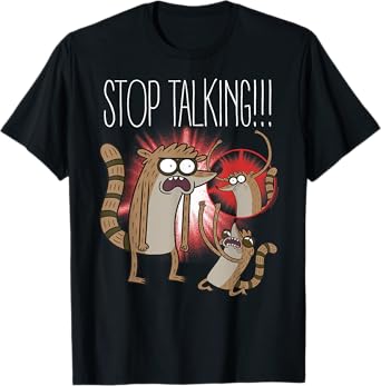 Regular Show Rigby Stop Talking! Funny Cartoon T-Shirt