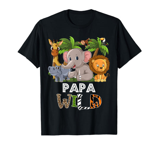 Papa Wild Zoo Theme Birthday Safari Jungle Matching Party T-Shirt