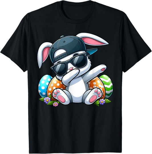 Easter Day Dabbing Bunny For Men Women Boys Girls Teens T-Shirt