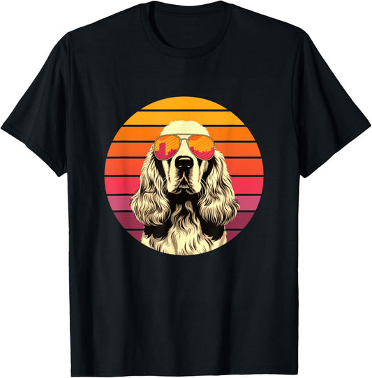 American Cocker Spaniel Dog Retro Vintage Retro 80s T-Shirt