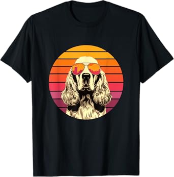American Cocker Spaniel Dog Retro Vintage Retro 80s Men Women T-Shirt