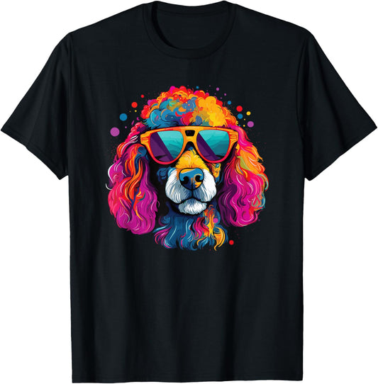 Watercolor Colorful Poodle Dogs T-Shirt