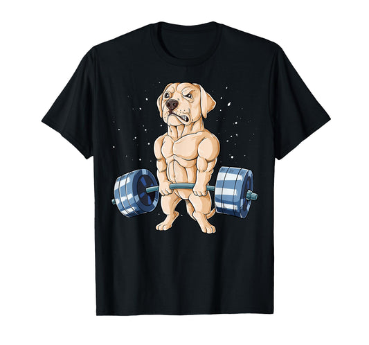 Labrador Weightlifting Funny Deadlift Men Fitness Gym Gifts T-Shirt