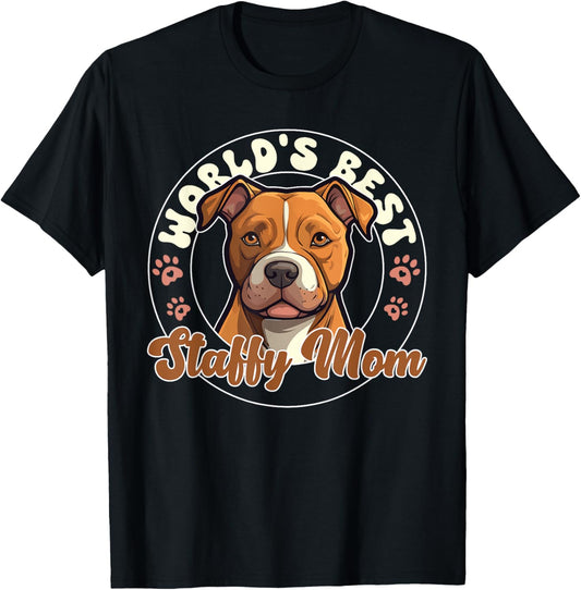 American Staffordshire Terrier World's Best Staffy Mom T-Shirt