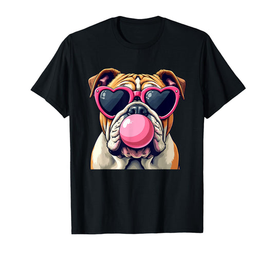 Bulldogs Preppy Mascot Bulldogs Blowing Bubble Girly Mama T-Shirt