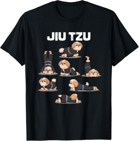 Shih Tzu Jitsu funny Dog Kawaii Anime Jiu-Jitsu Playing T-Shirt