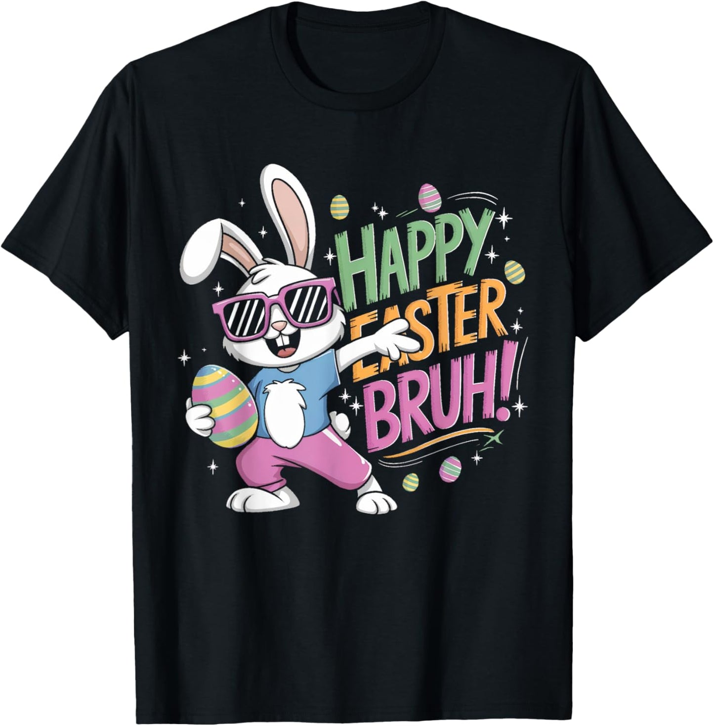 Bruh Easter Shirts for Boys Girls Kids Women Rabbit Eggs T-Shirt