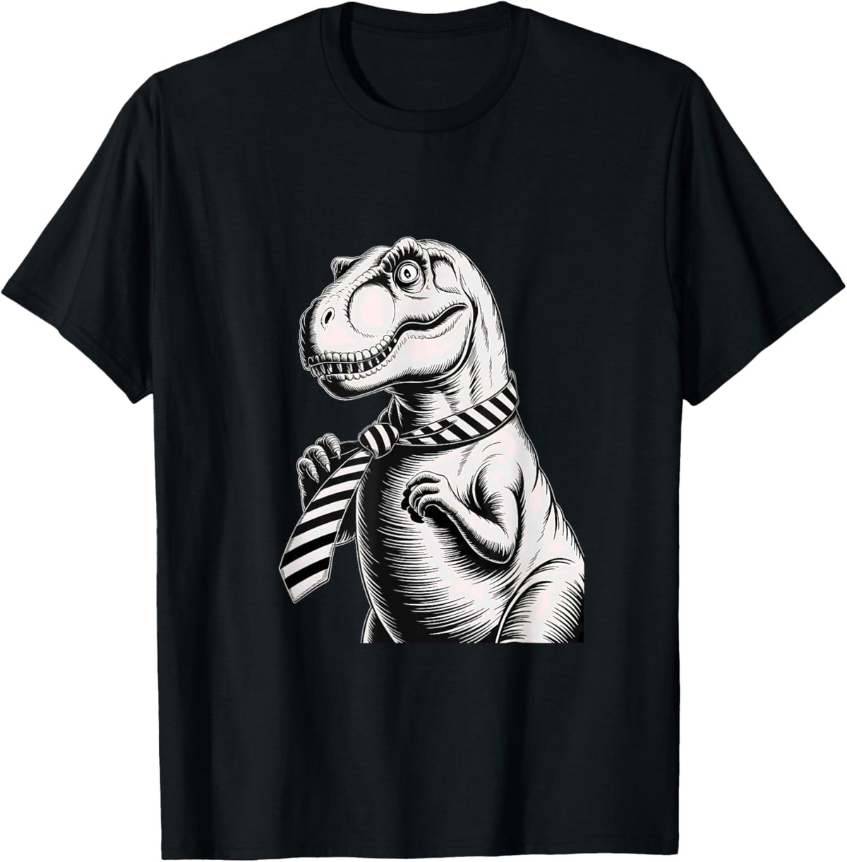 Confused Dinosaur T-Rex trying a tie Ironic Sarcastic T-Shirt