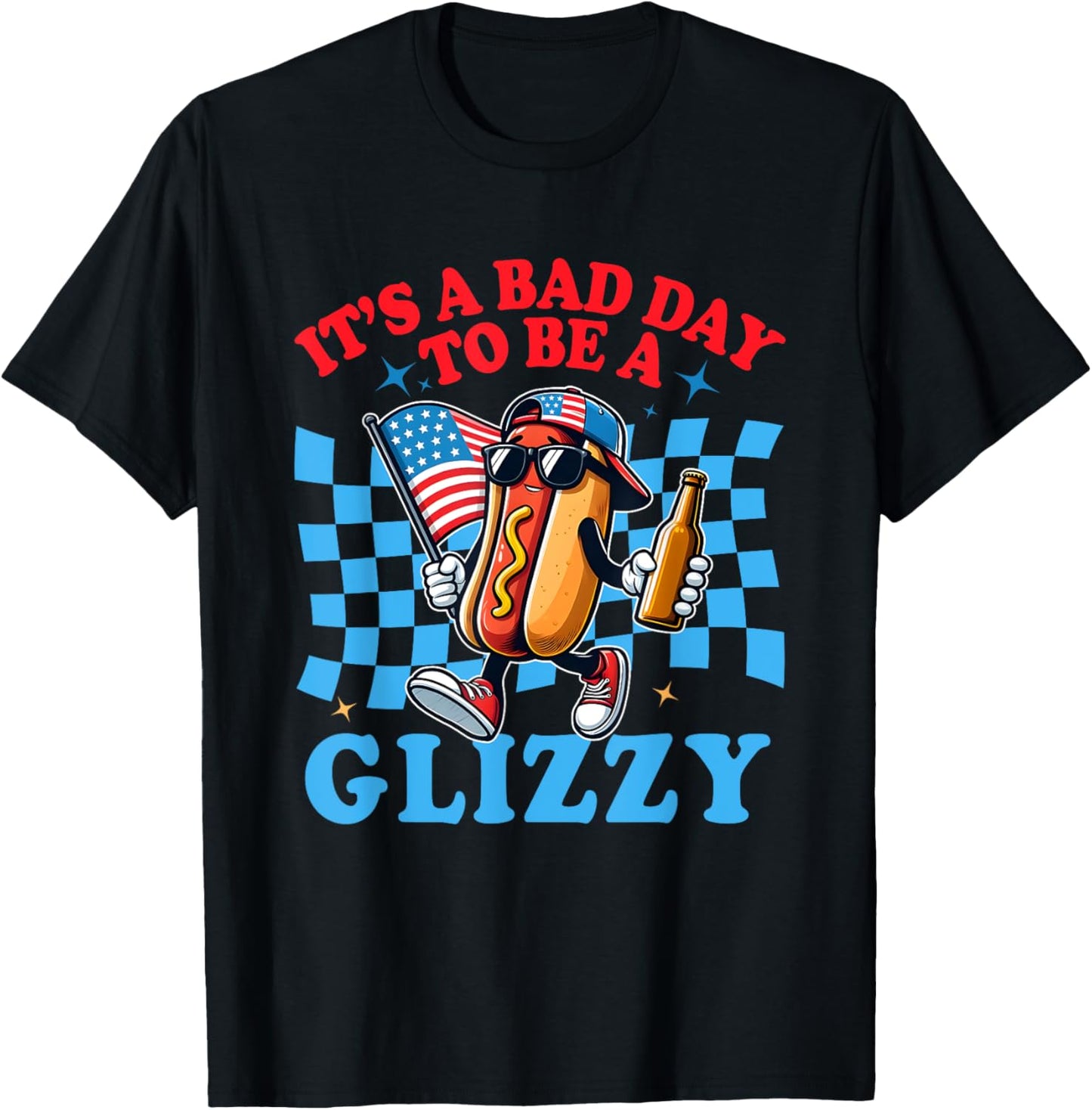 Funny Groovy It's A Bad Day To Be A Glizzy Hot Dogs Humor T-Shirt