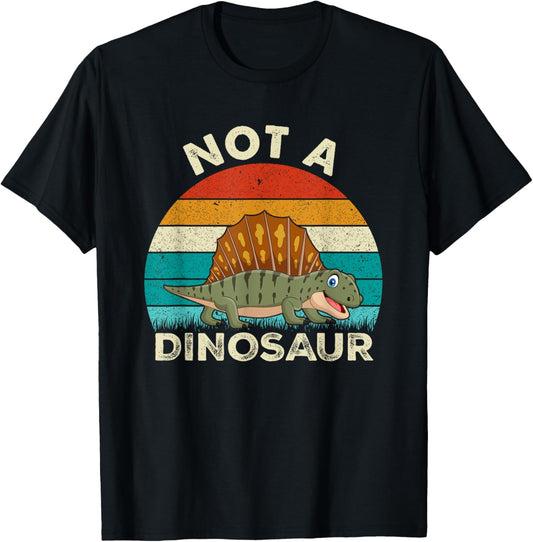 Not A Dinosaur Funny Dino Lover Dimetrodon Vintage Retro T-Shirt