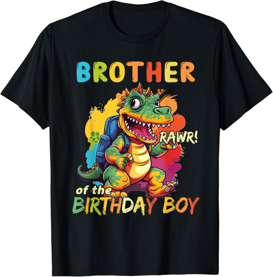 Brother of the Birthday Boy Dinosaur Celebration Graphic T-Shirt