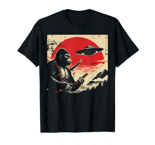 Japanese Bigfoot Samurai Ufo Vintage Sasquatch Men Women Kid T-Shirt