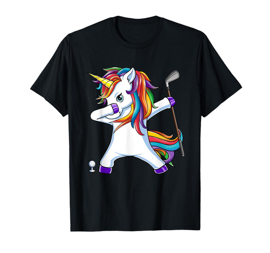 Dabbing Unicorn Golf - Golfing Golfer Girl Gift T-Shirt