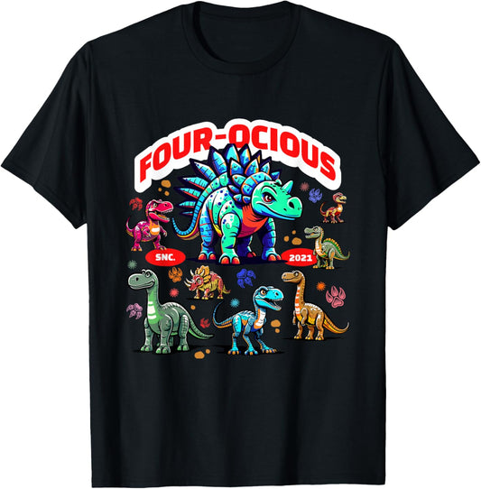4th Birthday Party Dinosaur - Funny Stegosaurus 4 Years Old T-Shirt