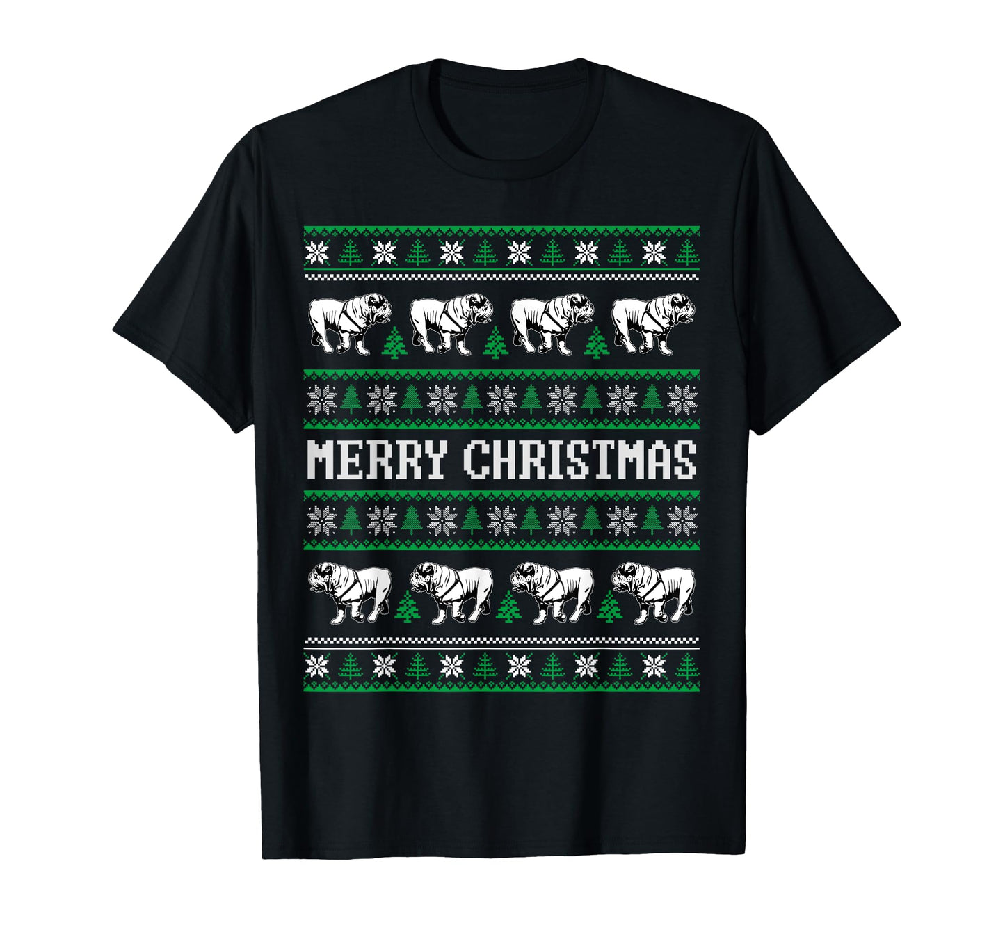 Ugly Sweater English Bulldog Dog Christmas Dog Lover Xmas Men Women Kids T-Shirt