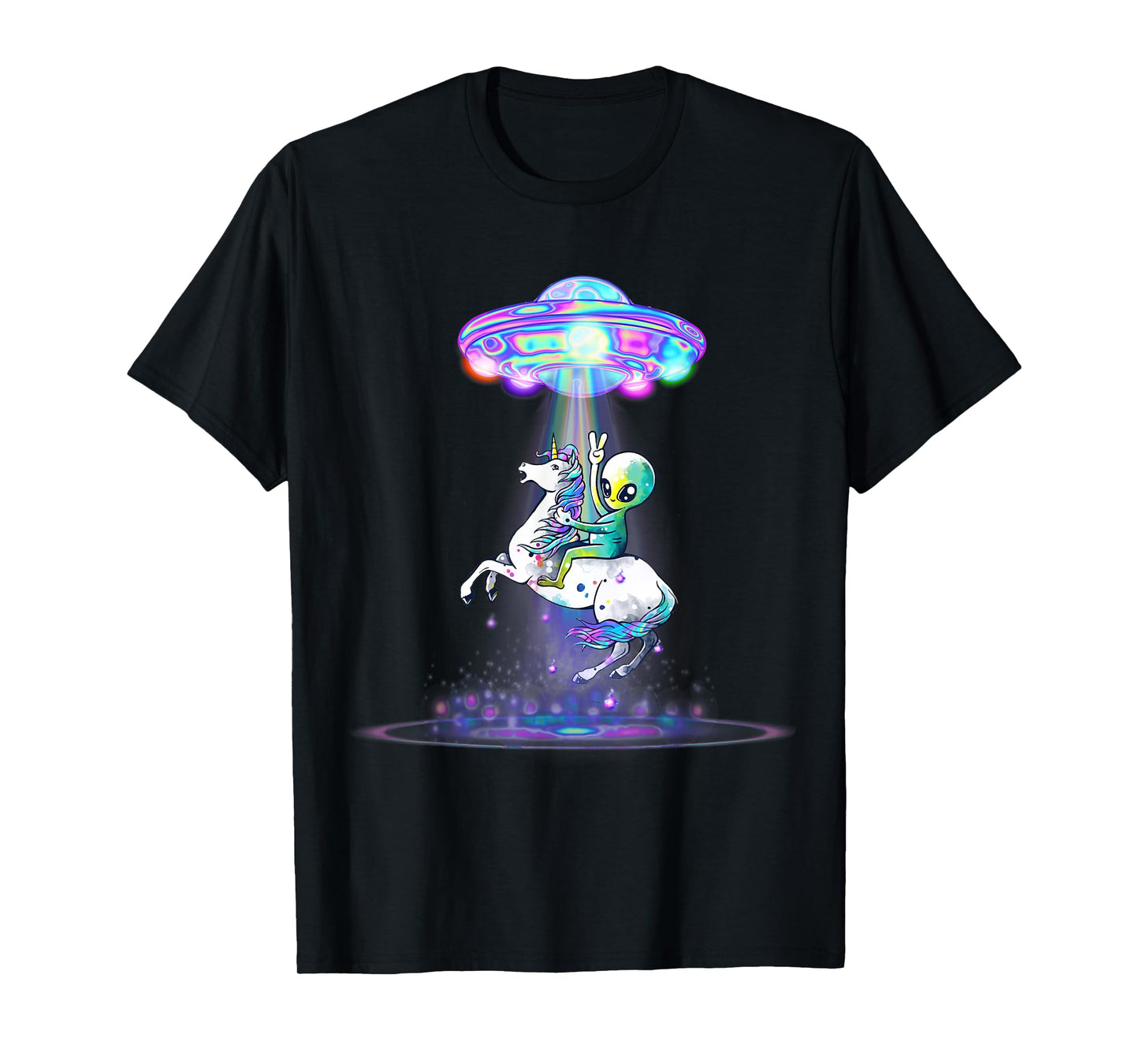 Funny UFO Alien Unicorn Galaxy T-Shirt