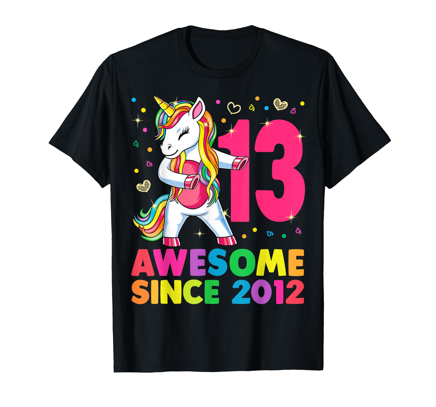 13 Years Old Unicorn Flossing 13th Birthday Girl Gift Party T-Shirt