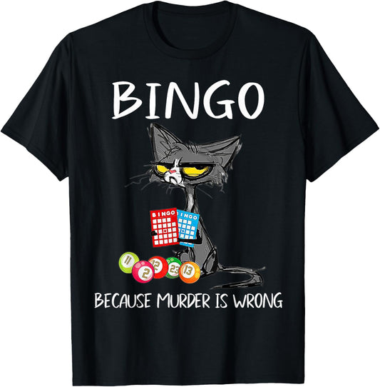 Cat Bingo Because Murder Is Wrong T-Shirt