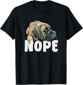 English Mastiff Nope Funny Lazy Pet Dog Cute T-Shirt for Men Women Girls Kids
