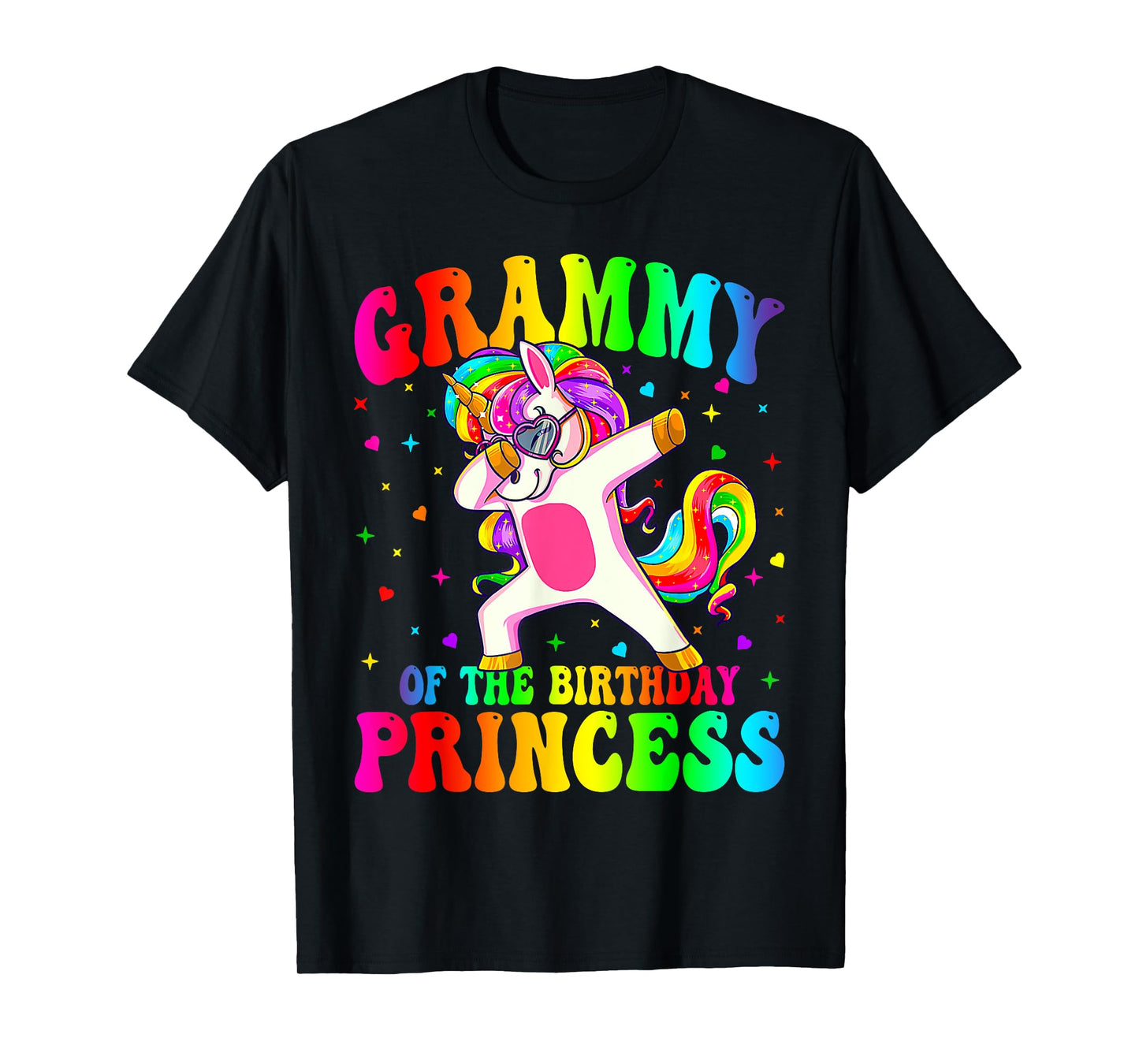 Grammy of the Birthday Princess Girl Dabbing Unicorn Mom T-Shirt