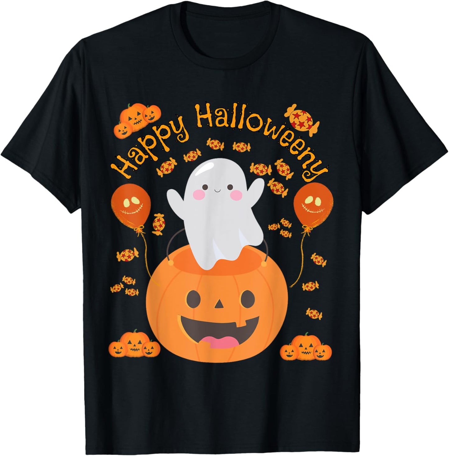 Happy Halloween -y Cute Boys and Girls Costume as a Ghost T-Shirt